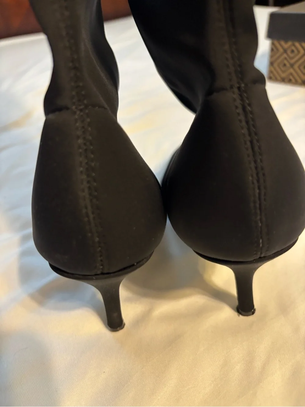 Charles By Charles David Black Over-the-Knee Pointed-Toe Stretch Stiletto Boots